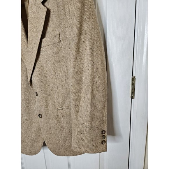 John Molloy Tan/Khaki DonegalTweed Mens 40 Pure New Wool Sport Blazer Jacket - Picture 10 of 14